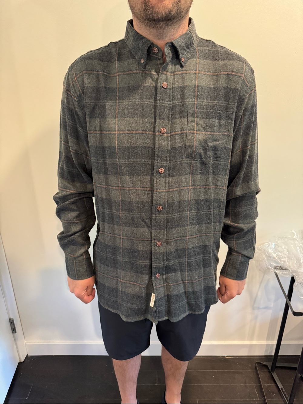 Weatherproof Men's Olive Plaid Flannel Button-Down Shirt